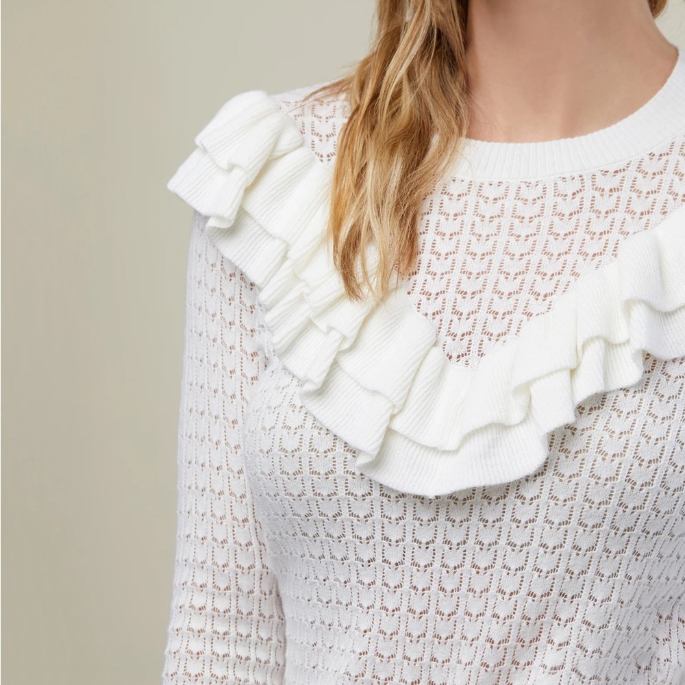 Rachel Parcell Ruffle Sweater Large - Picture 3 of 4